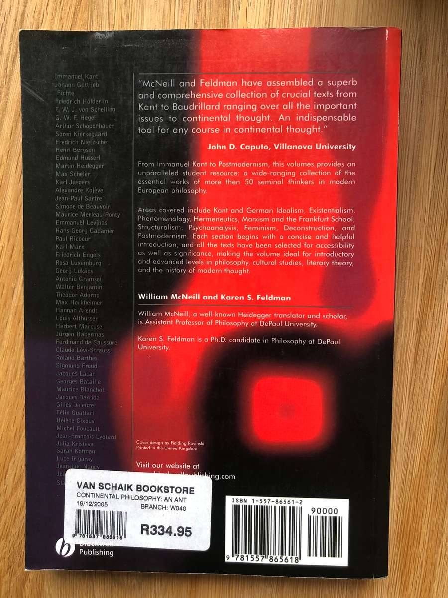 McNeill, Feldman - Continental Philosophy: An Anthology
