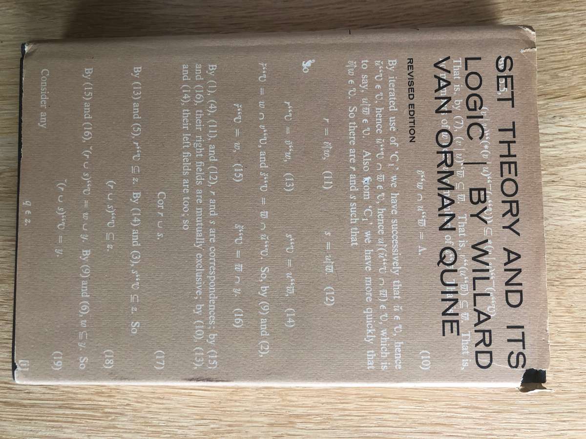 WV Quine - Set Theory and its Logic