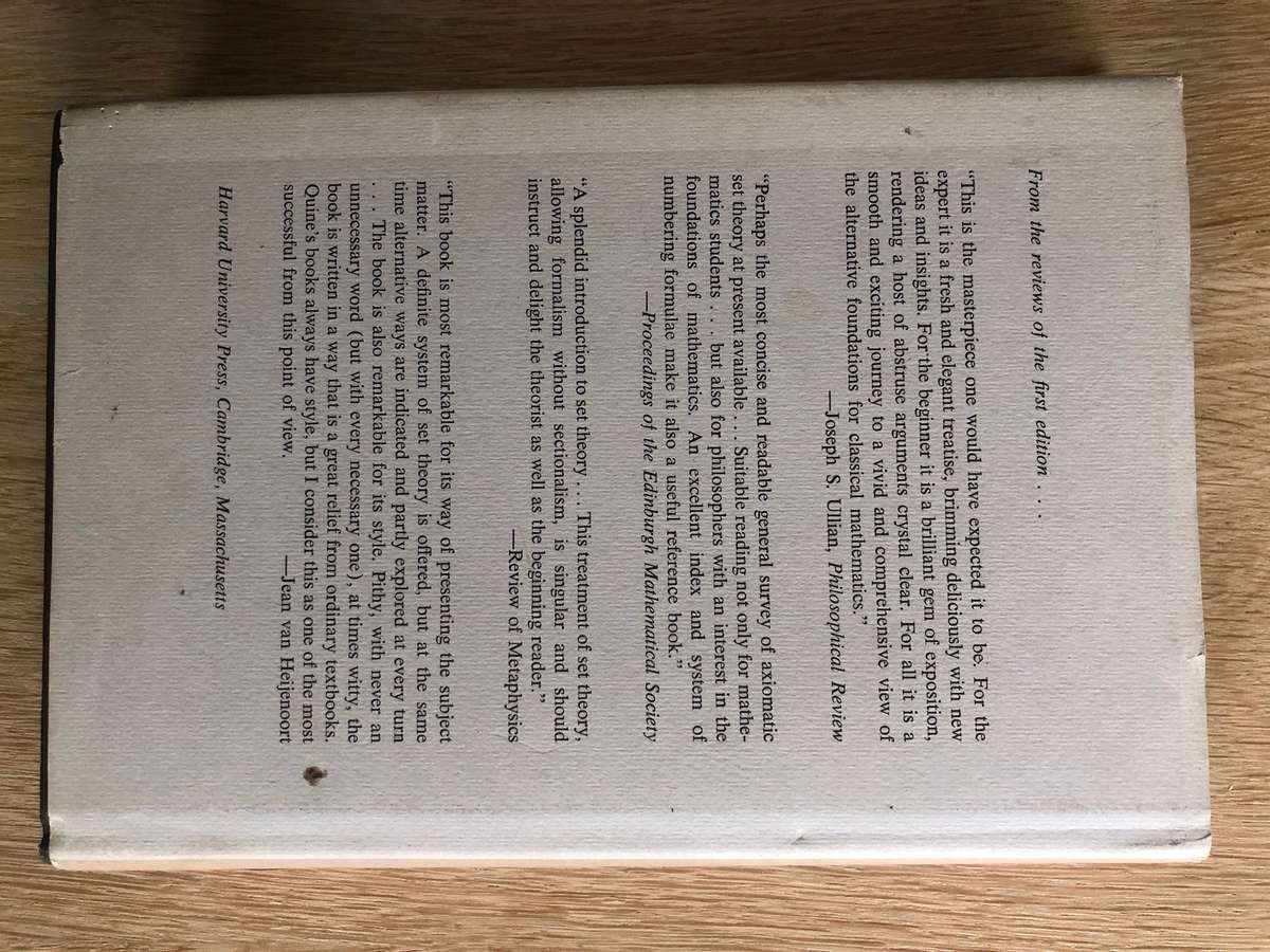 WV Quine - Set Theory and its Logic