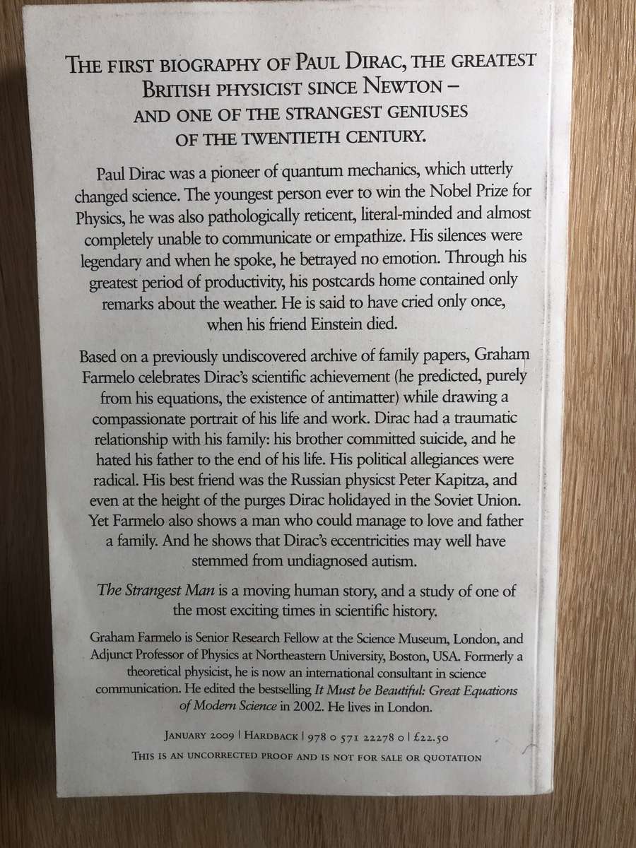 Graham Farmelo - The Strangest man - The hidden life of Paul Dirac