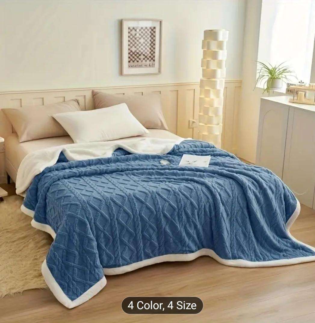 3 piece geometric winter blanket