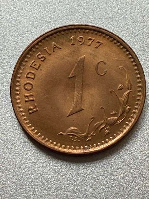 1977 Rhodesia 1 cent Uncirculated coin