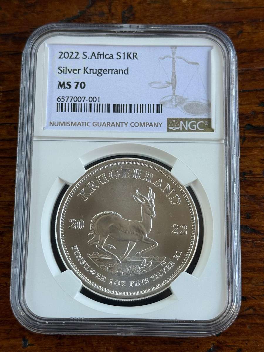 2022 Uncirculated Silver Krugerrand. TOP POP on NGC graded MS70. View images for condition.