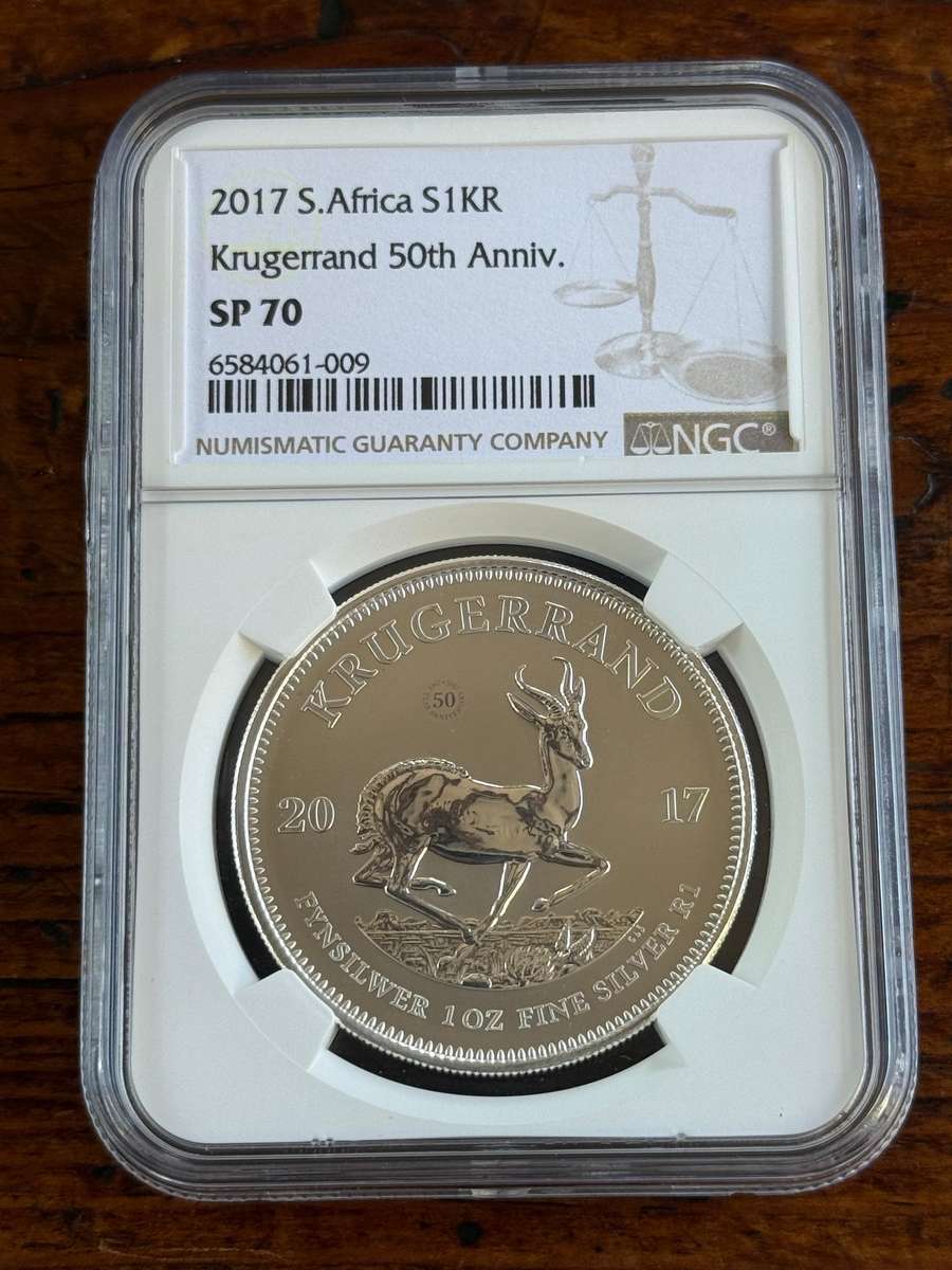 2017 Uncirculated Silver Krugerrand. First year of issue. TOP POP at NGC graded MS70.