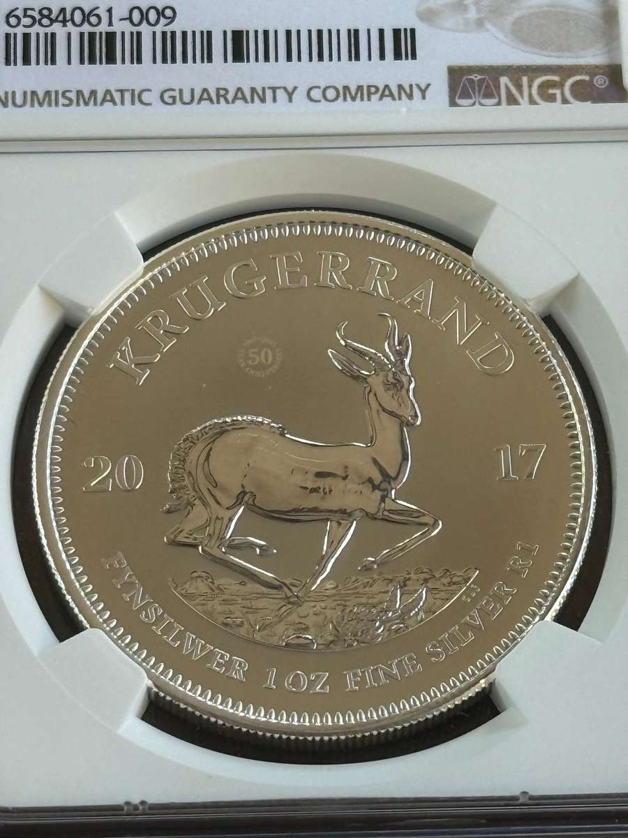 2017 Uncirculated Silver Krugerrand. First year of issue. TOP POP at NGC graded MS70.