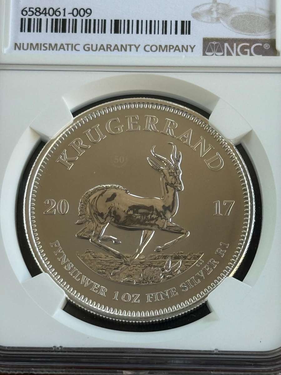 2017 Uncirculated Silver Krugerrand. First year of issue. TOP POP at NGC graded MS70.