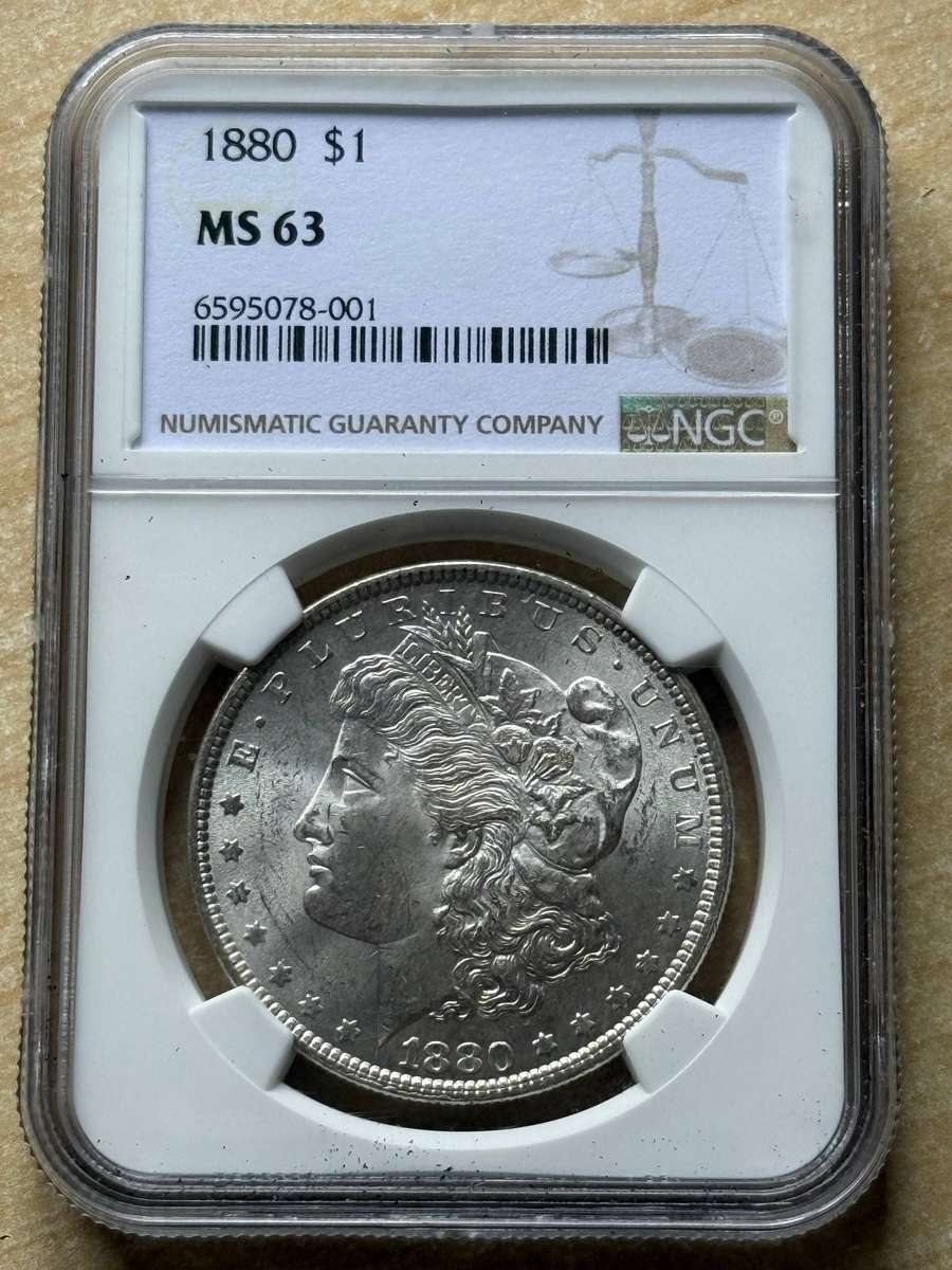 1880 USA Morgan $1 - NGC graded MS63