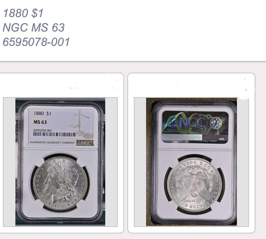 1880 USA Morgan $1 - NGC graded MS63