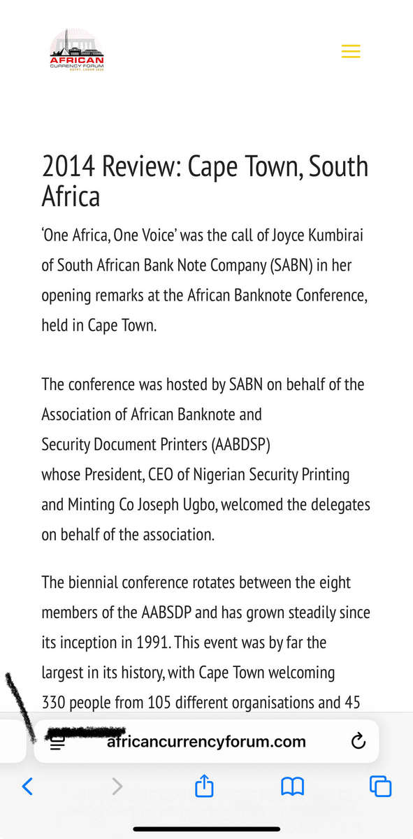 AFRICAN BANKNOTE CONFERENCE 16-19 November 2014