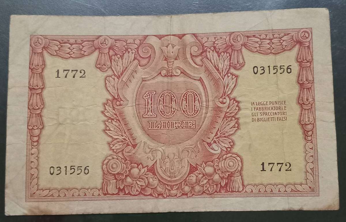 1951 Italy 100 Lire Banknote Catalogue # P92a Circulated