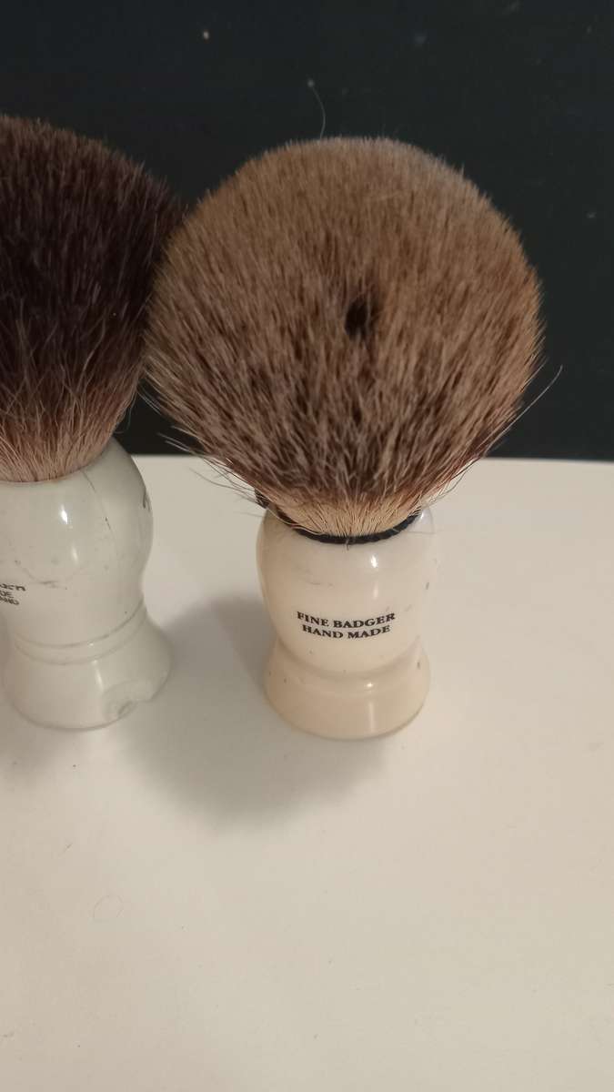 2 x Classic Badger Shaving Brushes(chipped at bottom)