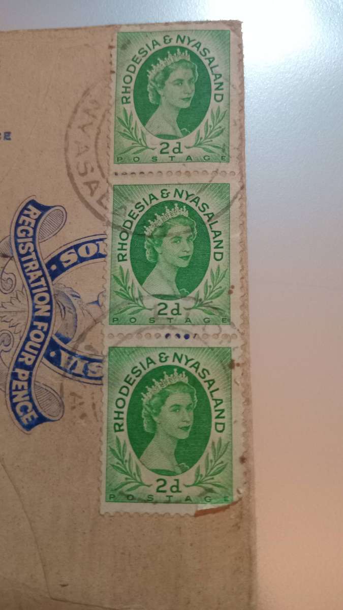 SOUTHERN RHODESIA REGISTERED AIRMAIL 1954, LILONGWE TO JHB(FROM THE PROVINCIAL COMMISSIONER)