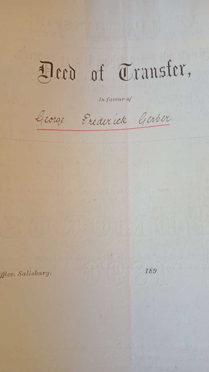 BSAC 1897 MASHONALAND Deep Blue £1 Pound(SG10)& 3/- pair(SG36) on Deed of Transfer CV R3800+