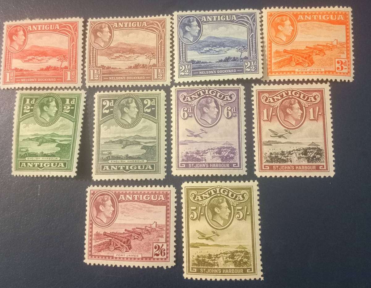 ANTIGUA 1938, VALUABLE PART SET TO 5/- MLH