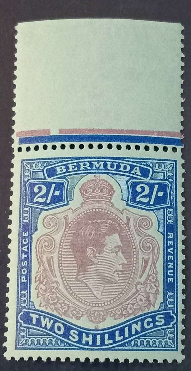 BERMUDA 1938, 2/-, MNH SG 116,CV R1600+, BLUE PAPER
