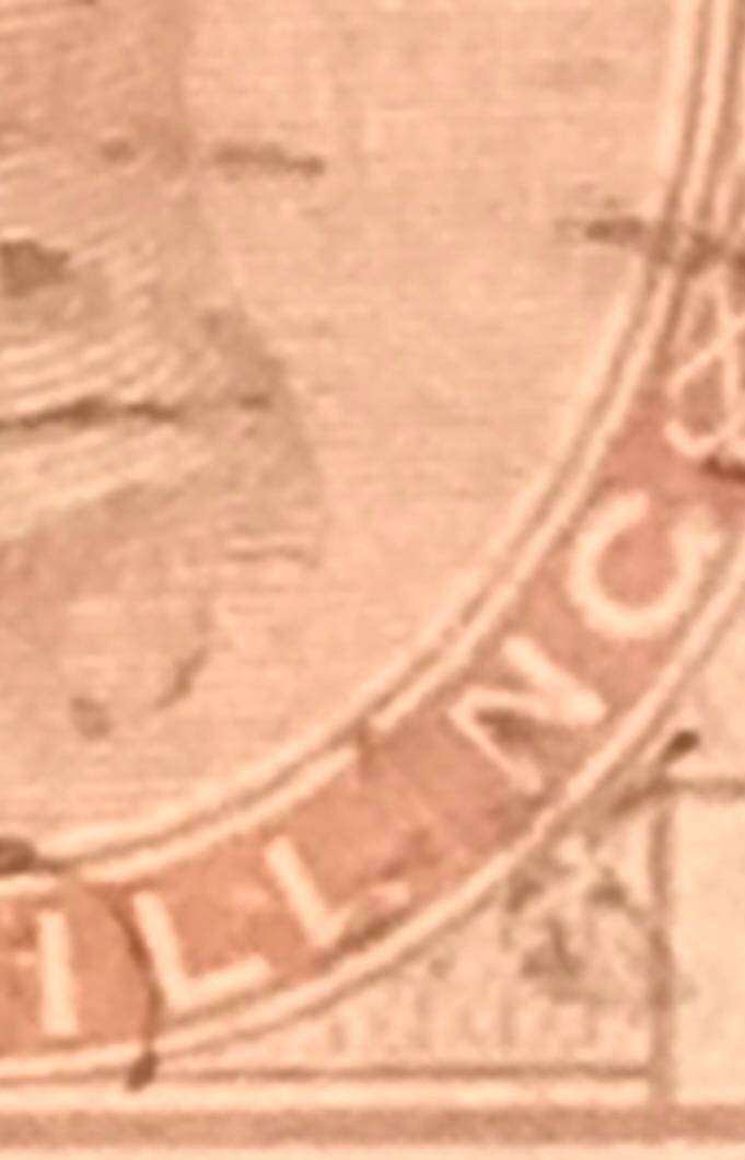 GB QV Stamp SG163, 1s orange-brown plate 13, VFU WITH "I' VERY FAINT,ALMOST OMMITED CV £160+.