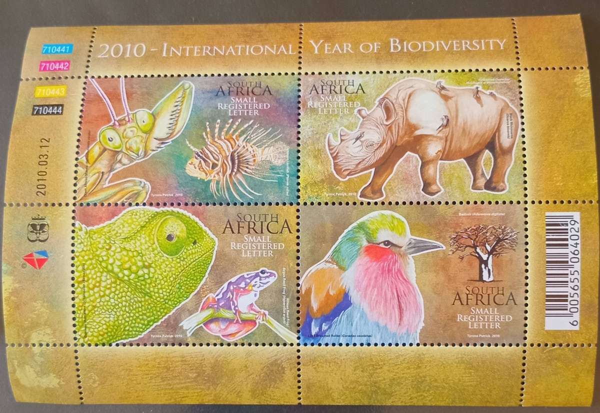 SOUTH AFRICA 2010. International Year of Bio diversity mini sheet MNH CV R500