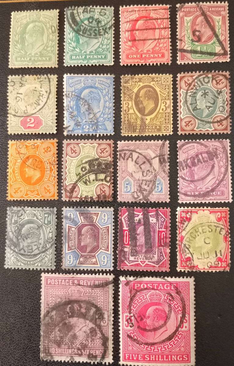 GREAT BRITAIN 1901-10, Edward VII, VALUABLE SET WITH COLOUR VARIETY'S,½d-5s,VFU, CV £450