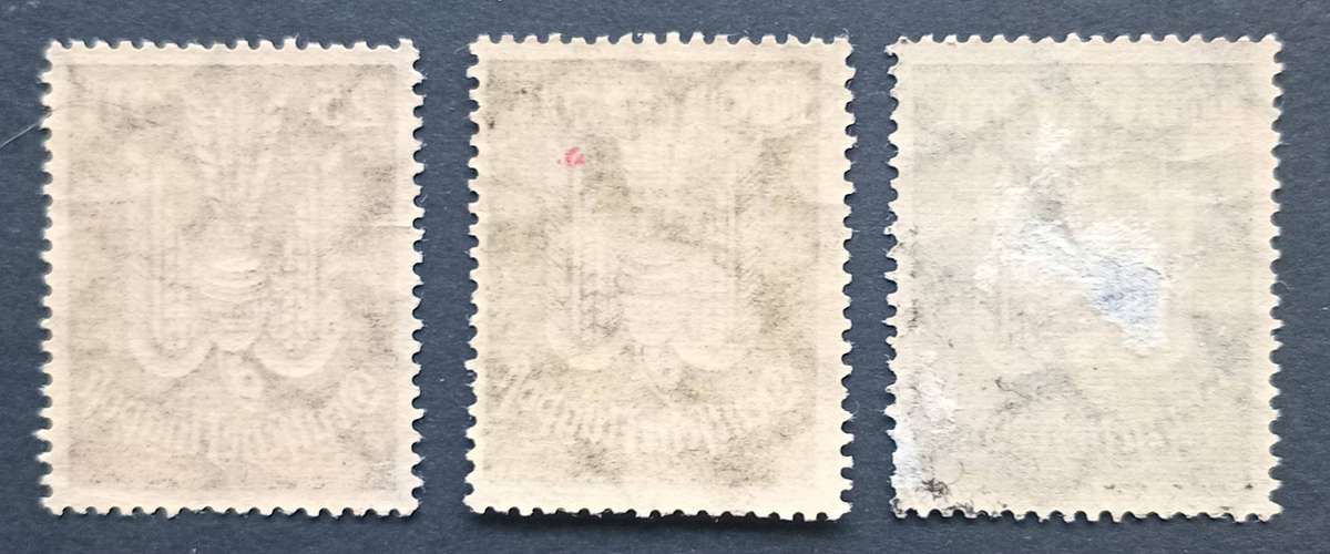 GERMANY, 1922 early Airmail issue 25M+100M+200M