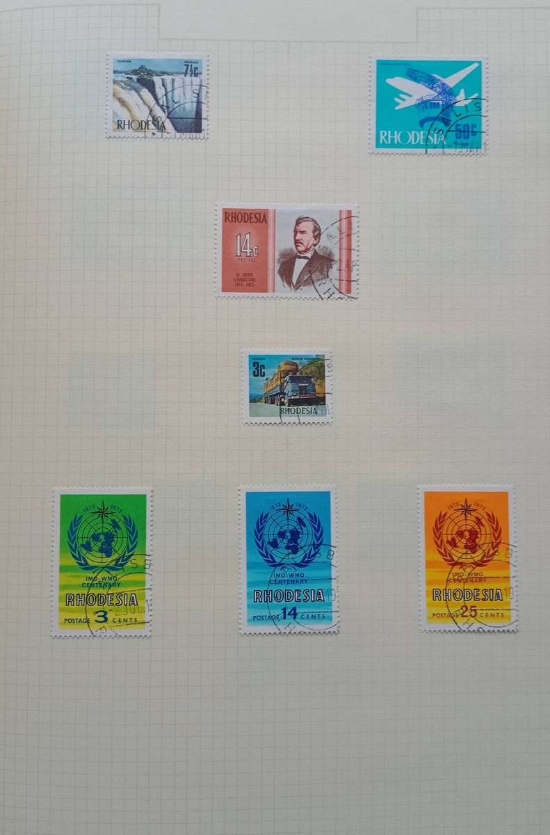 RHODESIA 21 PAGE ALBUM FROM 1952 & UP. NOT ALL PAGES SHOWN. LOVELY COLLECTION