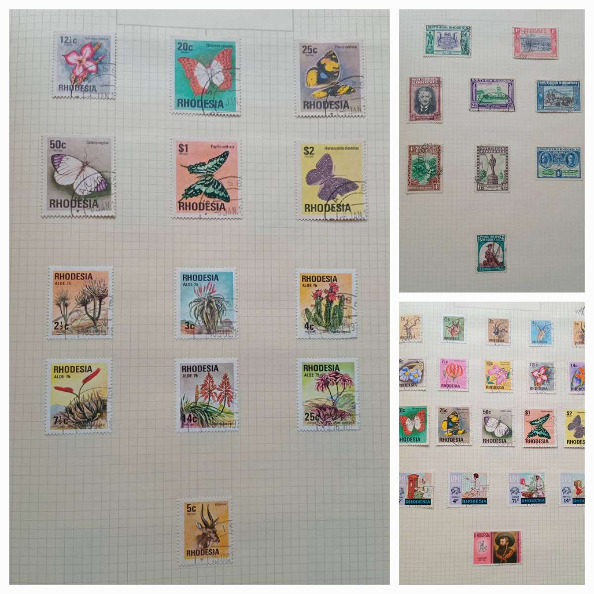 RHODESIA 21 PAGE ALBUM FROM 1952 & UP. NOT ALL PAGES SHOWN. LOVELY COLLECTION