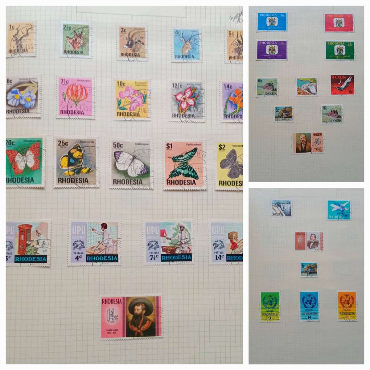 RHODESIA 21 PAGE ALBUM FROM 1952 & UP. NOT ALL PAGES SHOWN. LOVELY COLLECTION