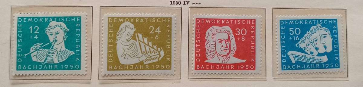 GDR 1950 Johann Sebastian Bach Mint ** MNH MiNr #256 - 259 CV R800