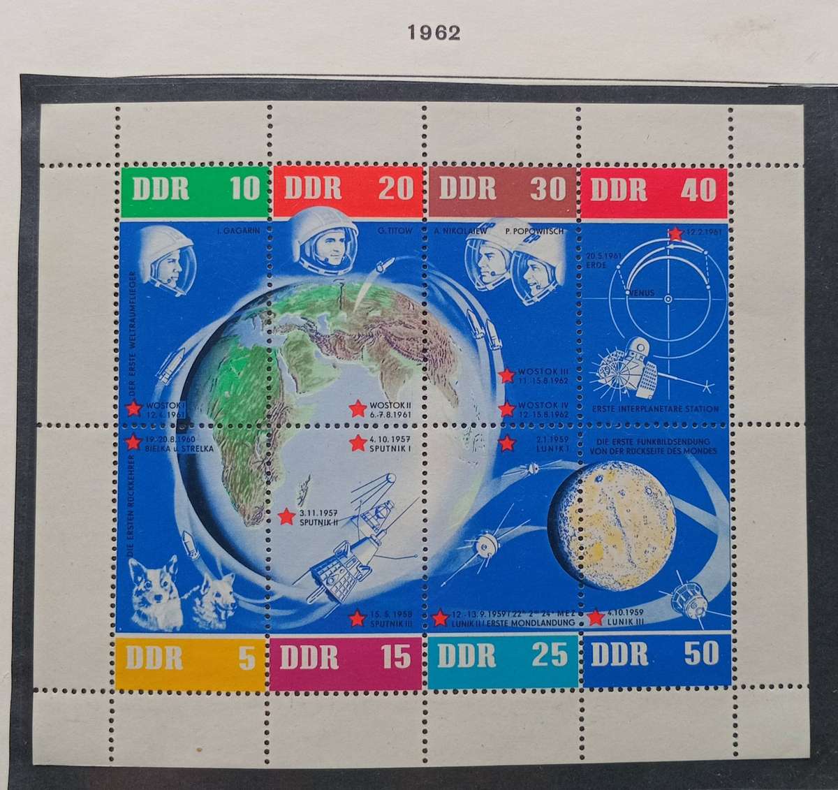 Germany, DDR Scott # 634 VF MNH 1962 Russian Space Flights Souvenir Sheet CV R800