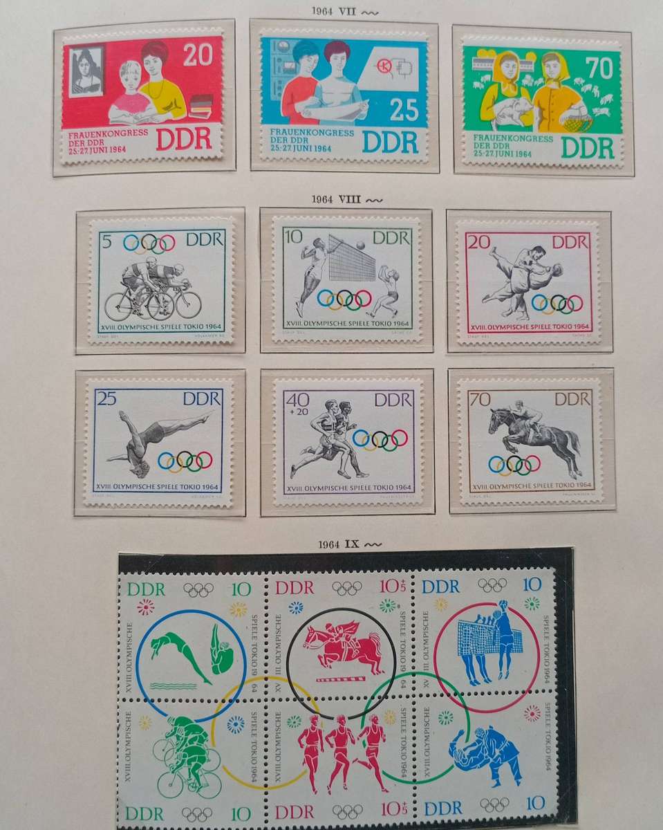 East Germany DDR 1964 - Tokyo Olympics - Michel 1030-1044 -Perfect MNH** cv $47.00