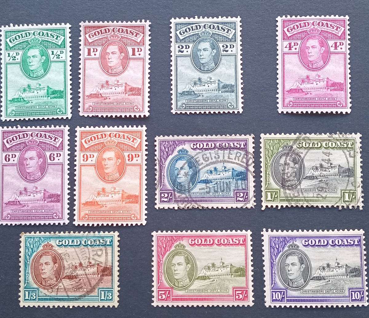 GOLD COAST 1938 KGVI MNH/MH&VFU ½d-10/- CV R3000