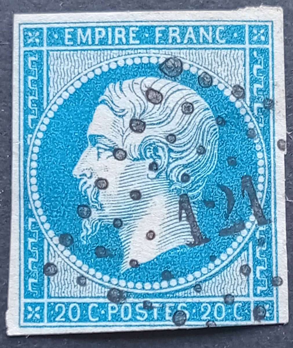 FRANCE #16 NAPOLEON III 20-CENTIME ISSUE OF 1853-60 USED CV$150