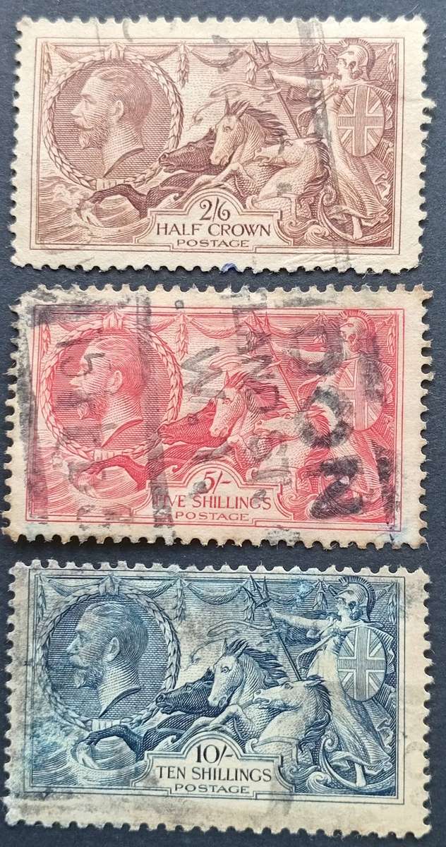 Great Britain SC #222-224. SEAHORSES USED CV $207