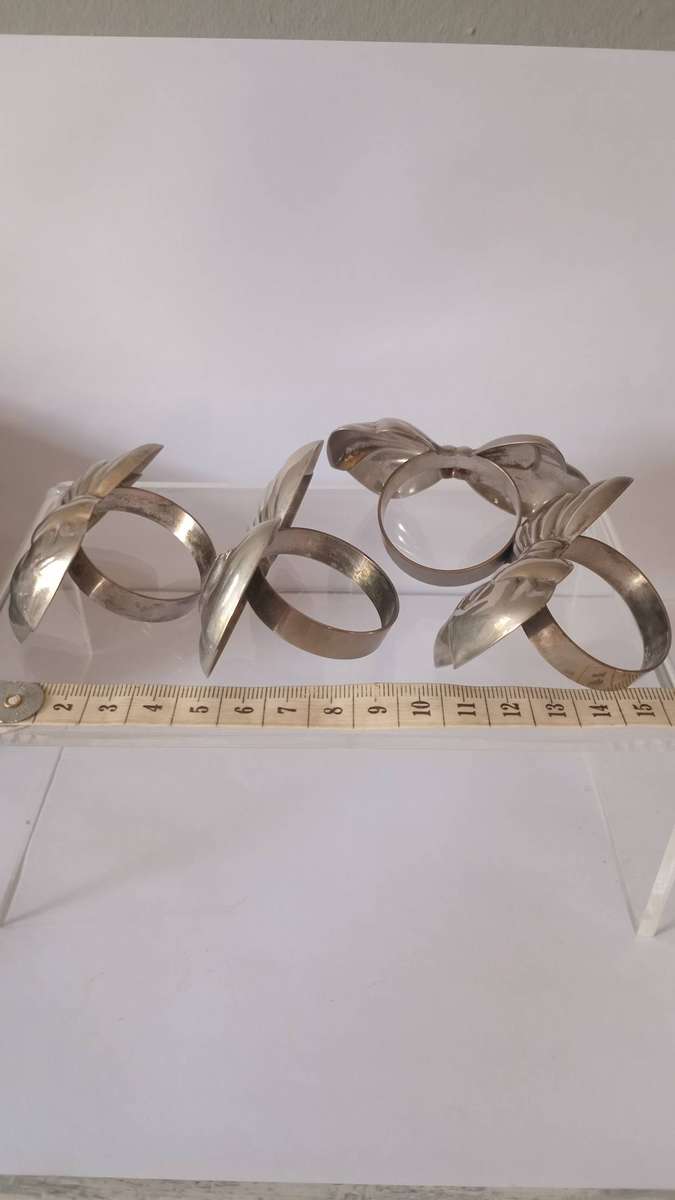 Vintage 4x Stylish Bow SERVIETTE HOLDERS