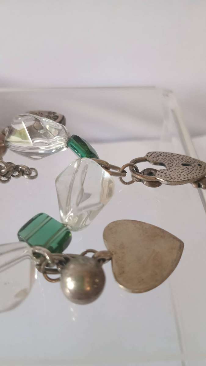 Beautiful Unique Fresh Water Pearl Necklace with Glass Beads in-between plus charms