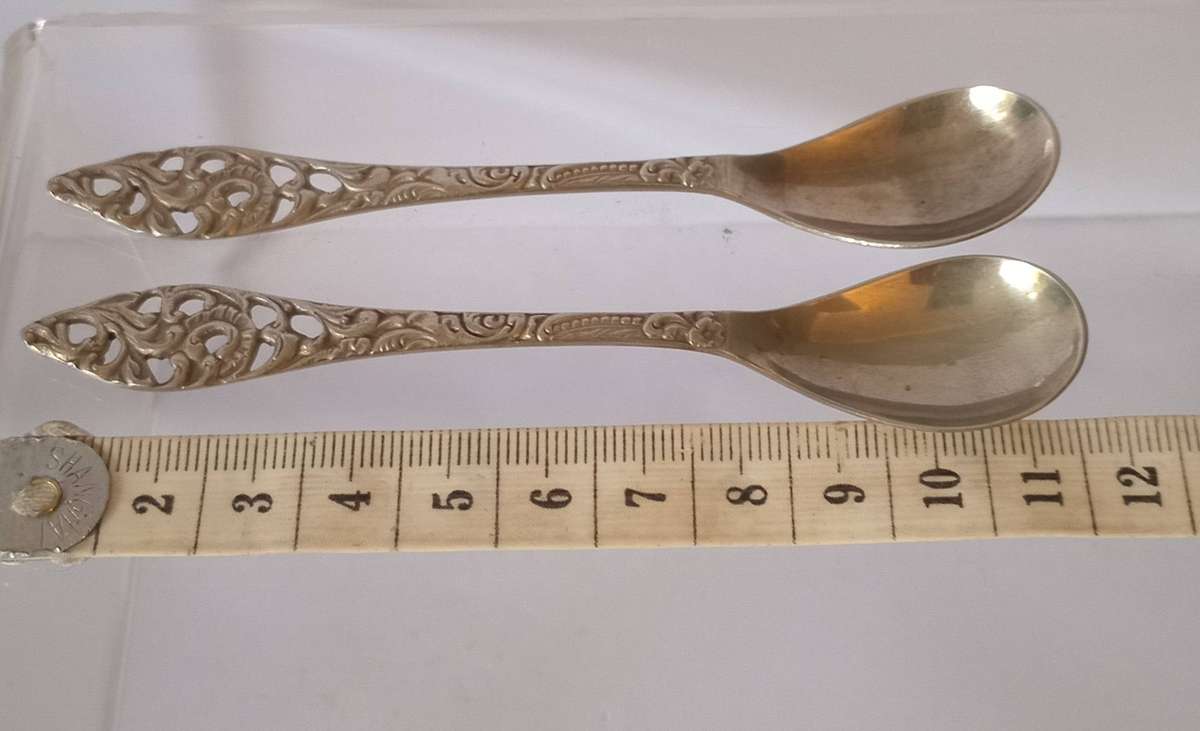 Vintage 1970 Marked NW Zilver 2x Teaspoons 11cm L