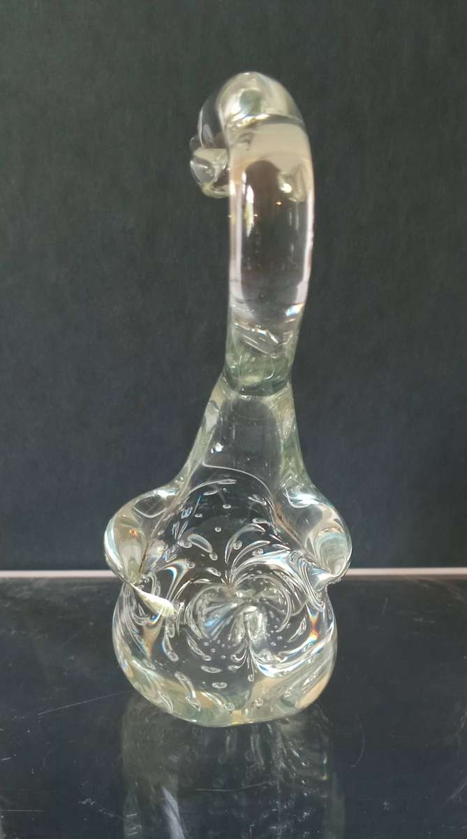 Murano Swan with Bullicante Bubbles 11cm H