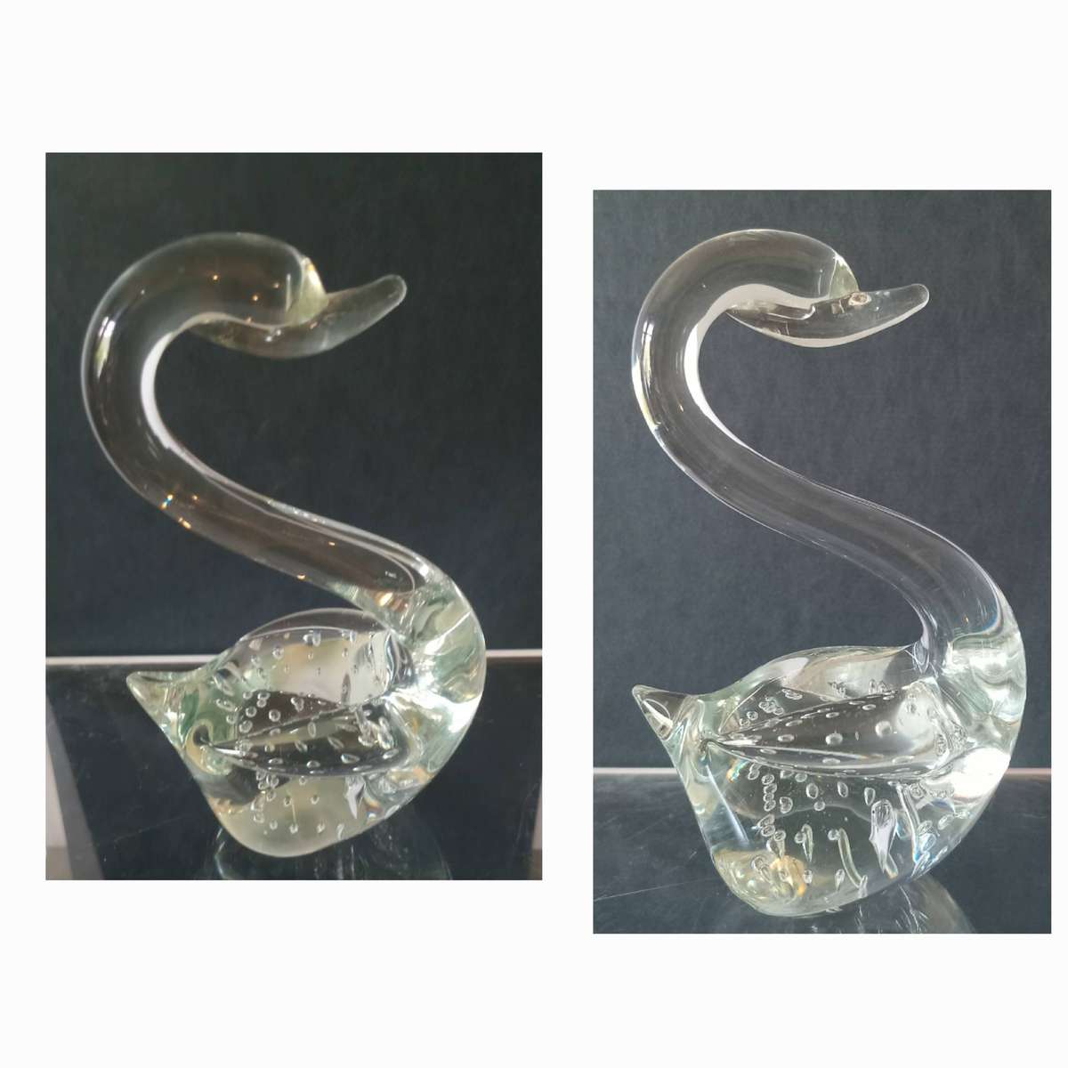 Murano Swan with Bullicante Bubbles 11cm H