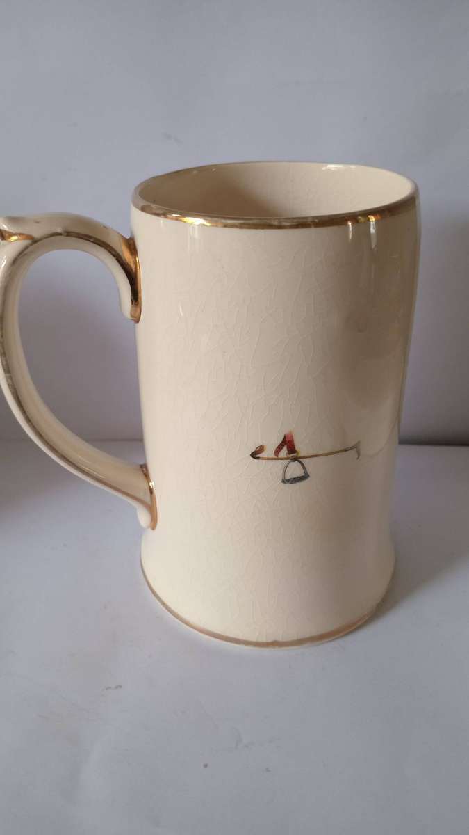 SADLER STAFFORDSHIRE ENGLAND BEAUTIFUL LARGE PORCELAIN BEER JUG