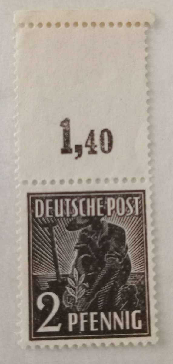 Germany Allied Occupation Zone 2 Pfennig 1947 with top control number