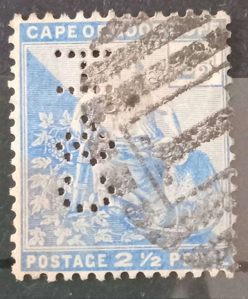 Cape of Good Hope,1893 2½d, SG 61, with scarce COGH perfin