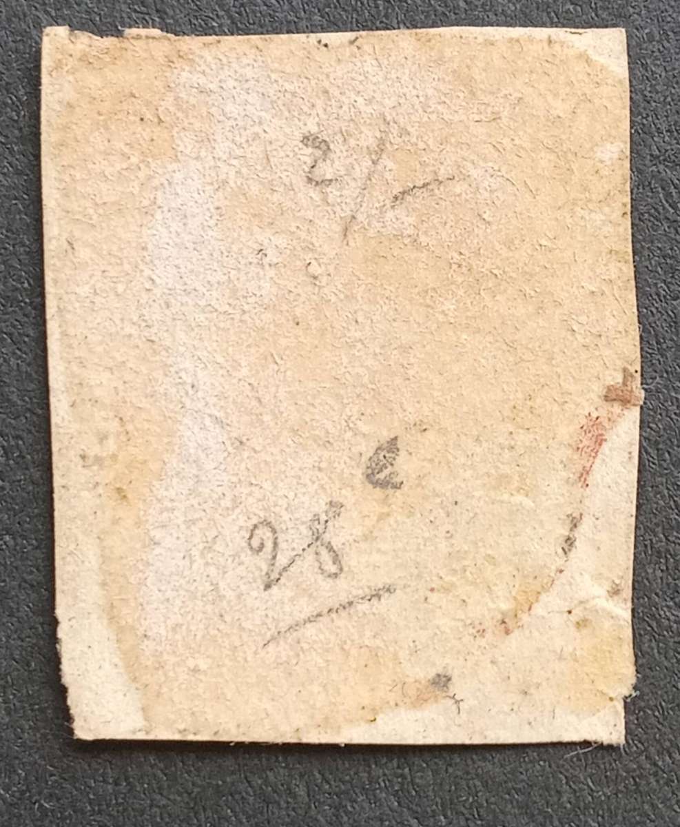 U.S.A 1851 Scott #10, 3c Washington, PAID CANCEL,Bright Orange