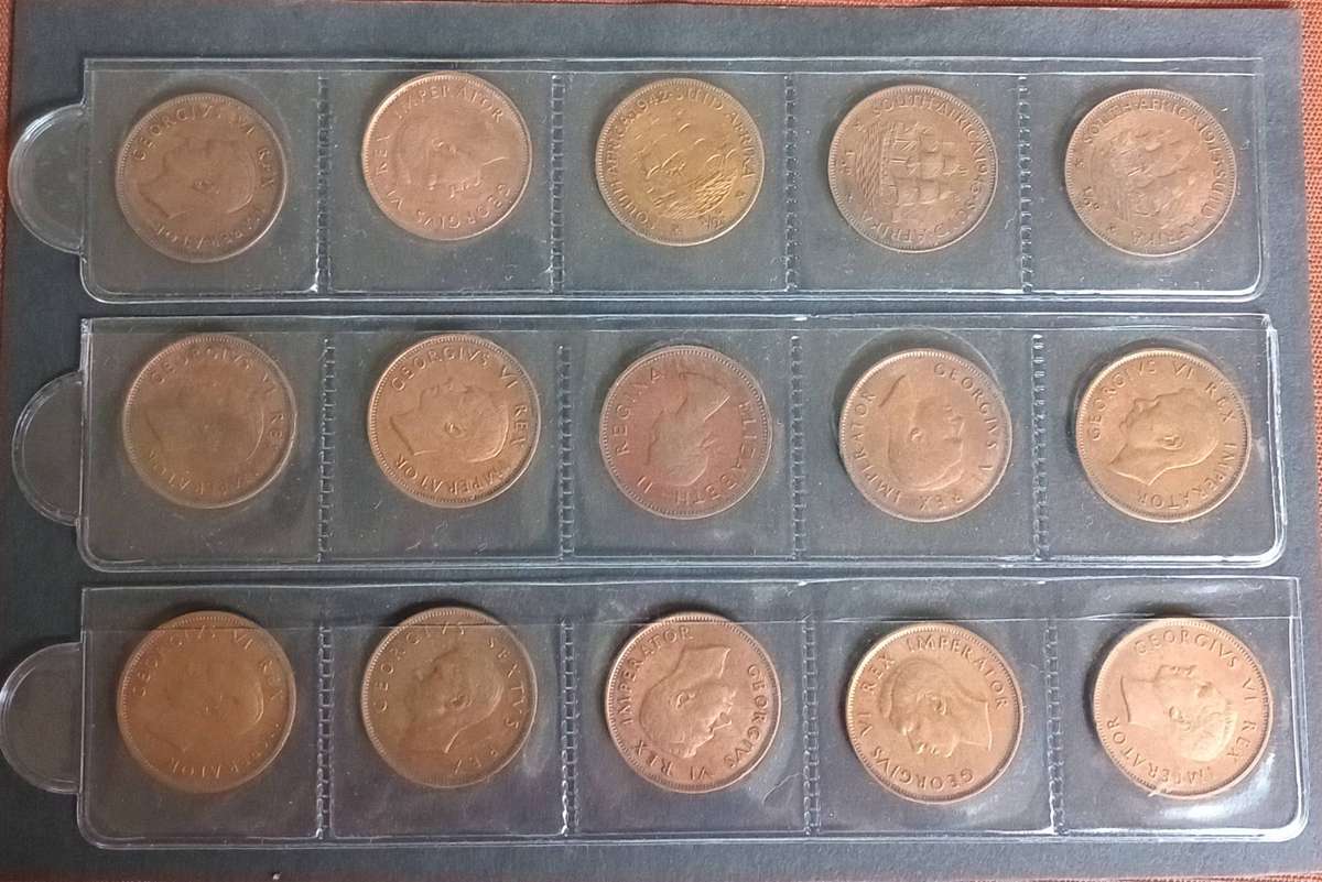 SA Union 15 x ½ Penny 1940's&50's