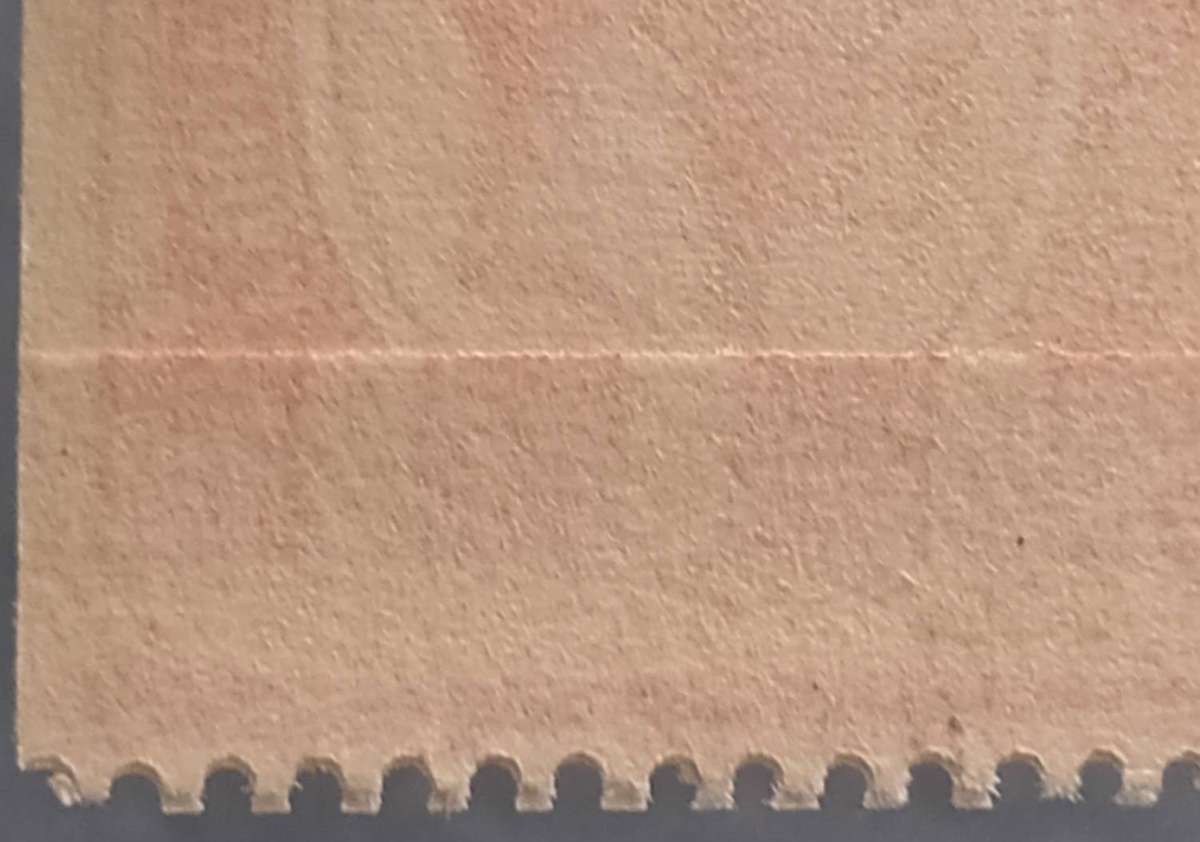 Union of SA, Scarce Repaired Paper(Double bottom perfs) 1d Scarlet coil stamp, SG19 var