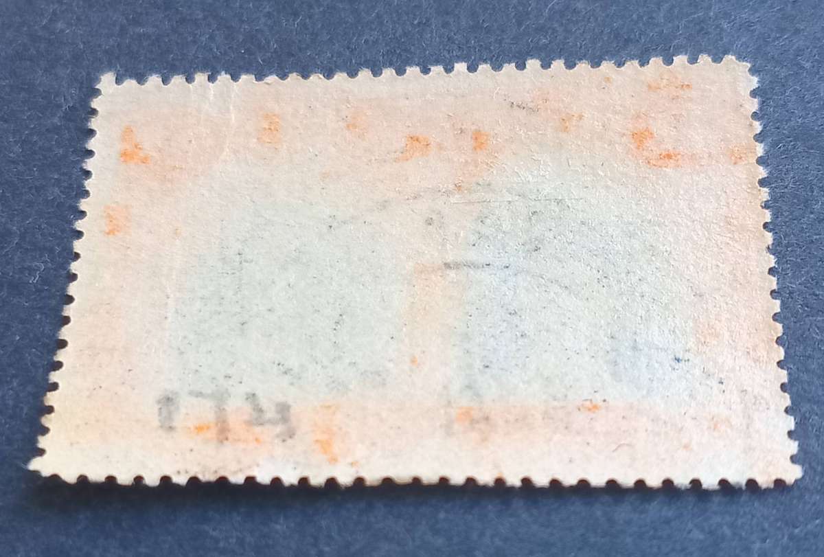 BSAC RHODESIA DOUBLE HEADS 4d Black & Orange, Perf 15 SACC 174 with glue