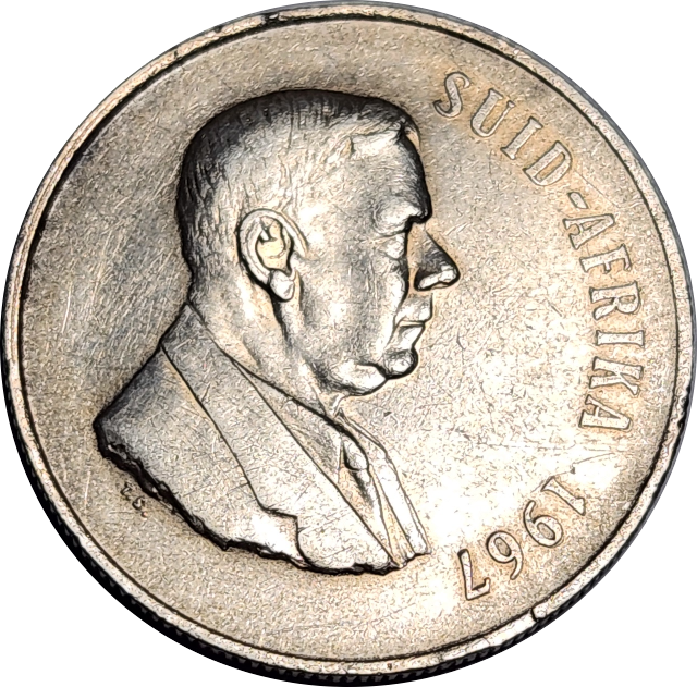 1 (ONE) RAND - R1 - 1967 - "Verwoerd" - Afrikaans - South Africa
