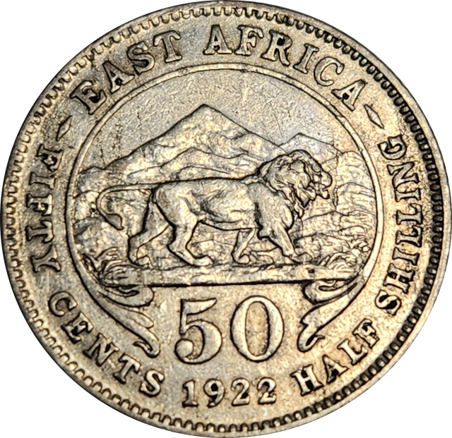50 (FIFTY) Cents / HALF SHILLING - 1922 - EAST AFRICA
