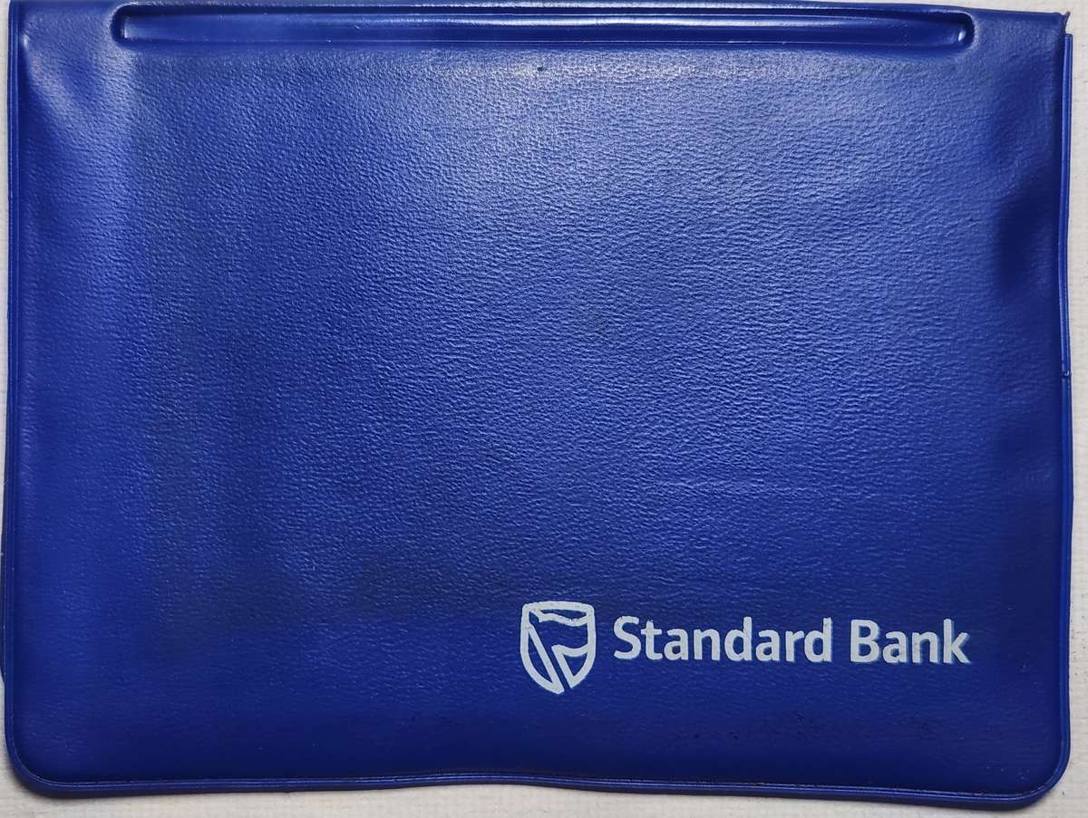 Old Standard Bank plastic Card Holder with instructions printed inside - Never Used