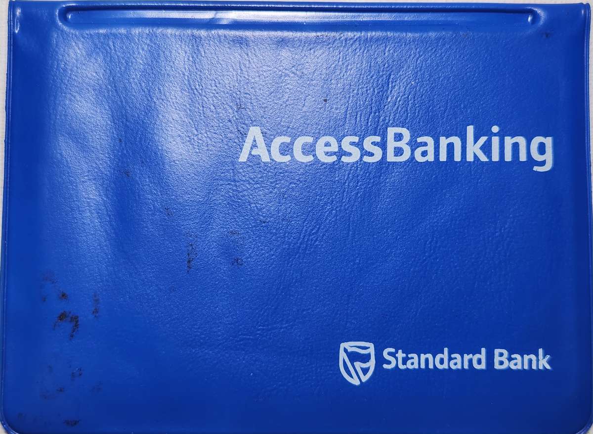 Old Standard Bank plastic Card Holder  (AccessBanking) with instructions printed inside