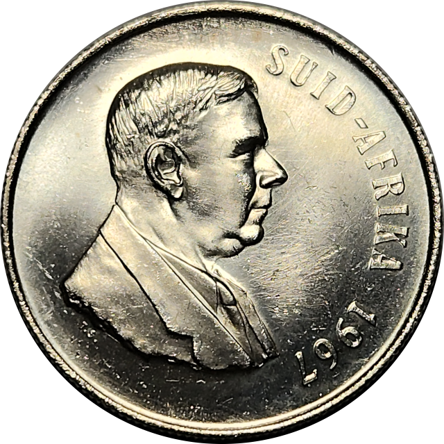 R1 (ONE) RAND - 1967 - .800 silver - Mint pack coin - UNC - Great condition !