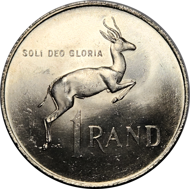 R1 (ONE) RAND - 1967 - .800 silver - Mint pack coin - UNC - Great condition !